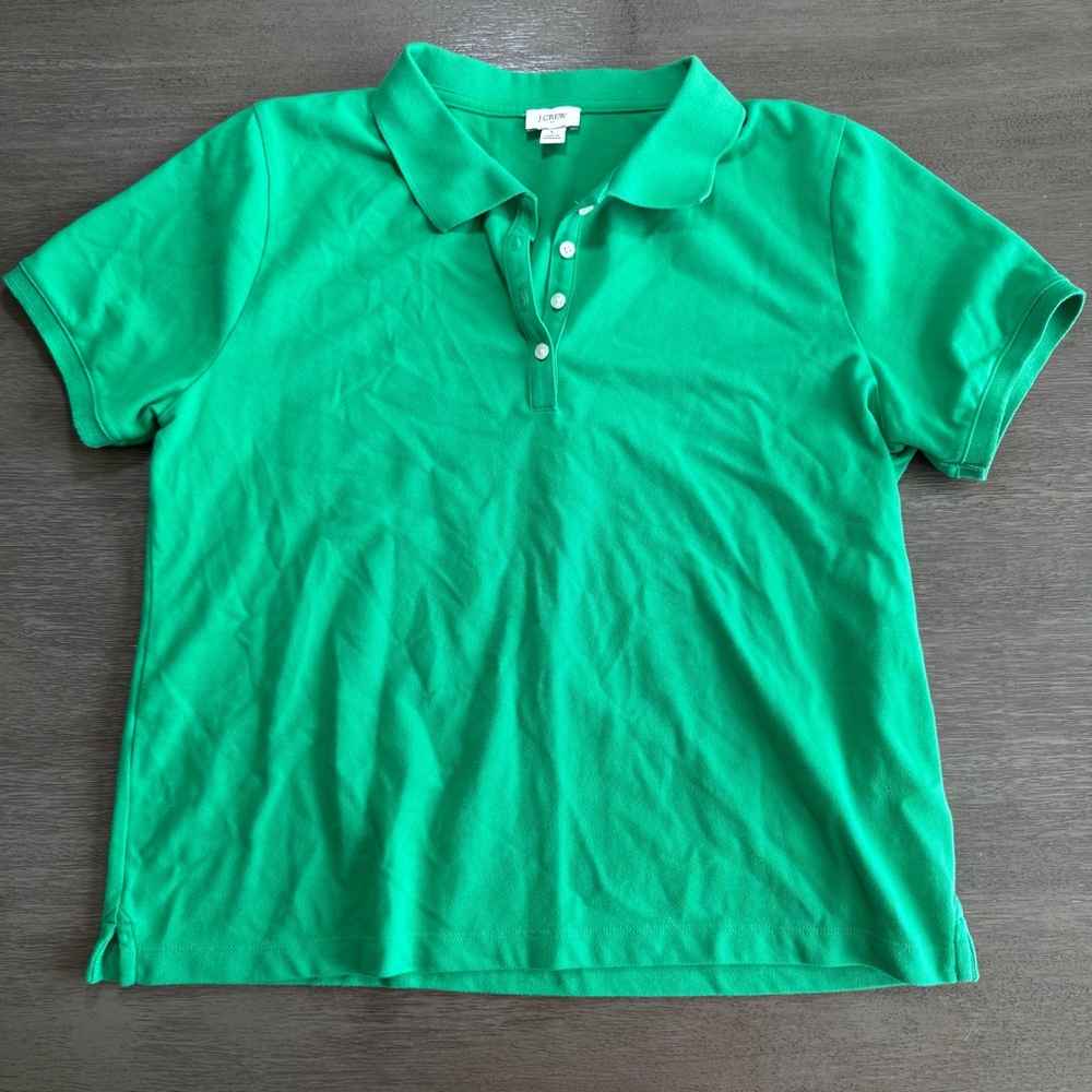 J. Crew Polo Green Short Sleeve Short Top L